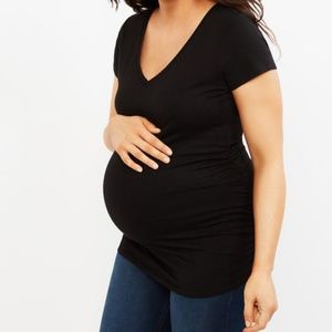 Motherhood Maternity Black Ruched Tees 2x Size M